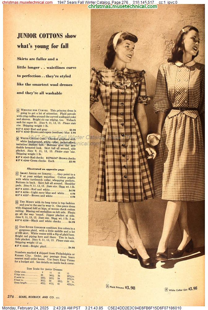 1947 Sears Fall Winter Catalog, Page 276