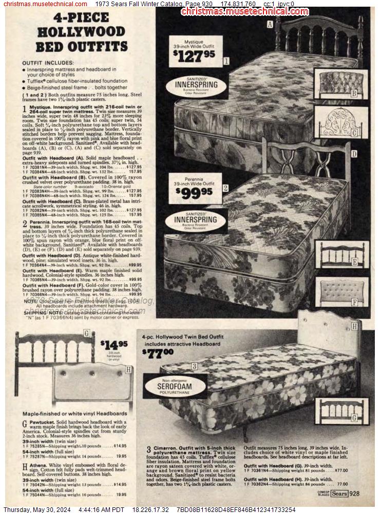 1973 Sears Fall Winter Catalog, Page 930