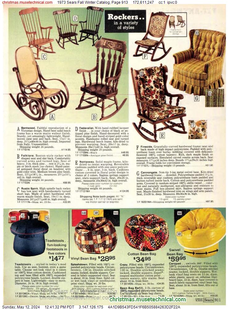 1973 Sears Fall Winter Catalog, Page 913