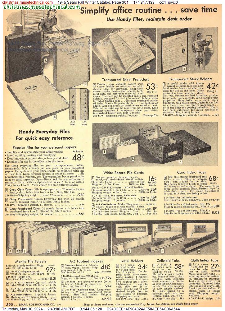 1945 Sears Fall Winter Catalog, Page 301