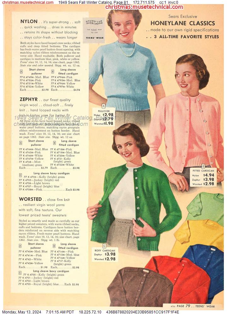 1949 Sears Fall Winter Catalog, Page 81