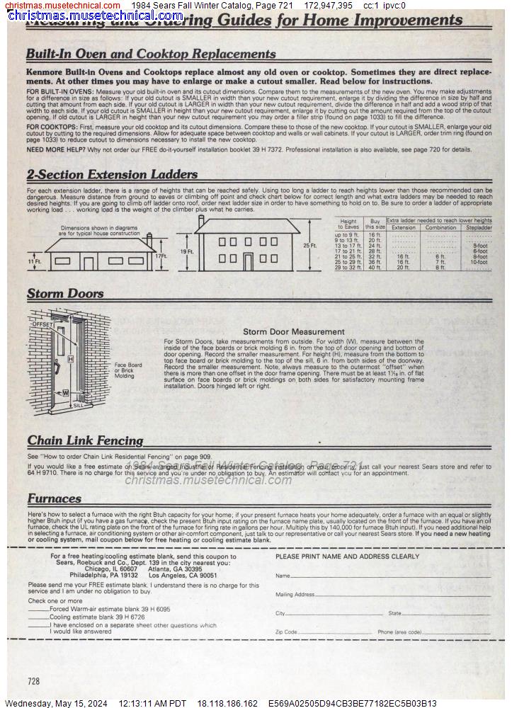 1984 Sears Fall Winter Catalog, Page 721