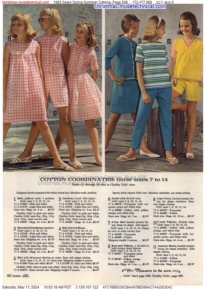 1965 Sears Spring Summer Catalog, Page 506