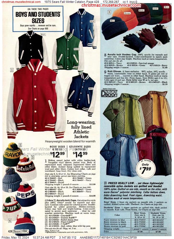 1975 Sears Fall Winter Catalog, Page 428