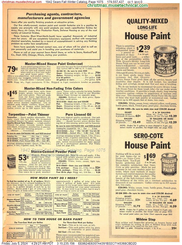 1942 Sears Fall Winter Catalog, Page 1075