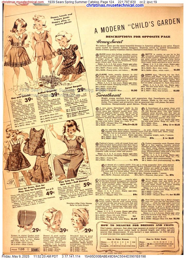 1939 Sears Spring Summer Catalog, Page 124