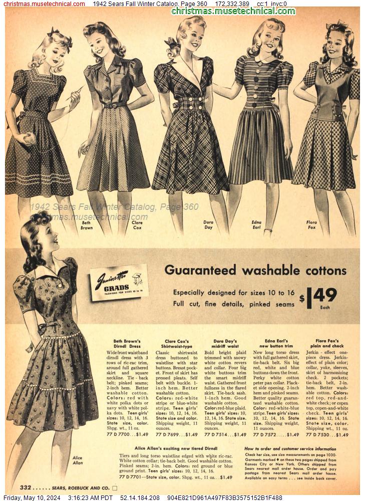 1942 Sears Fall Winter Catalog, Page 360