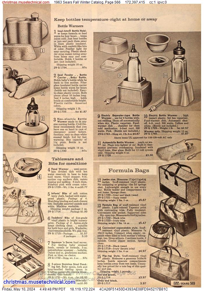 1963 Sears Fall Winter Catalog, Page 566