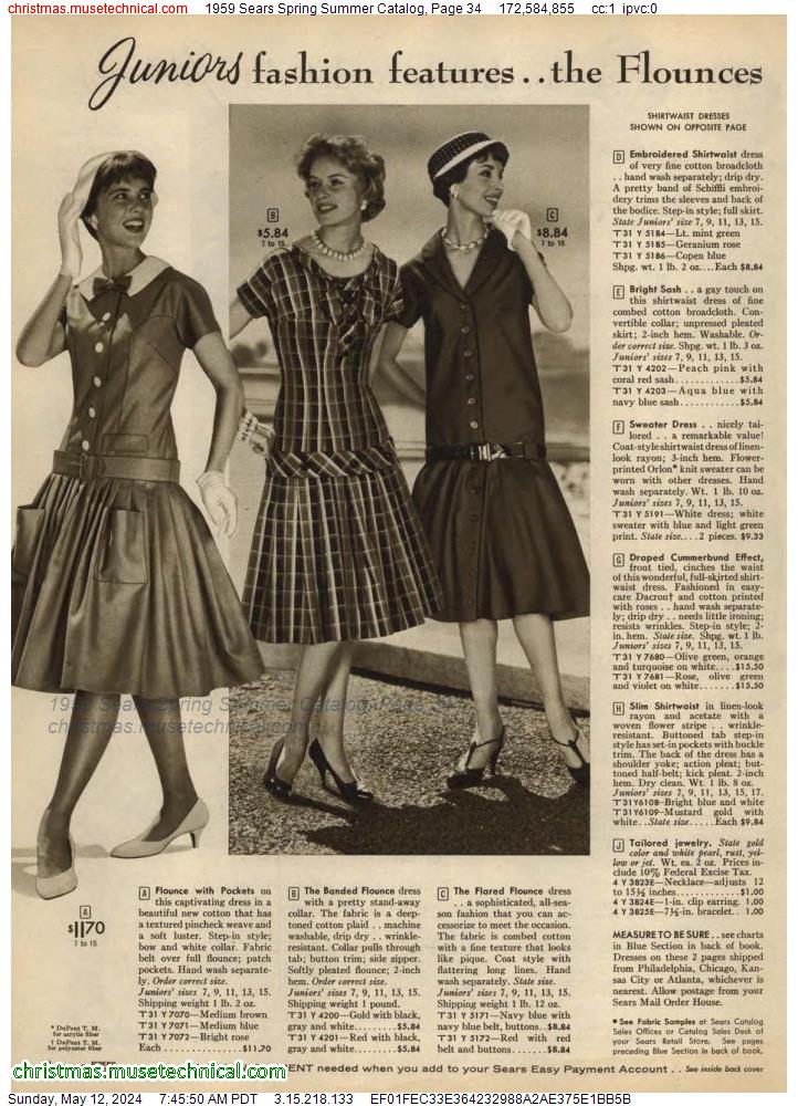 1959 Sears Spring Summer Catalog, Page 34