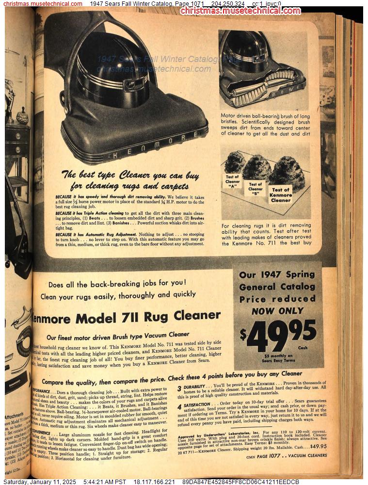 1947 Sears Fall Winter Catalog, Page 1071