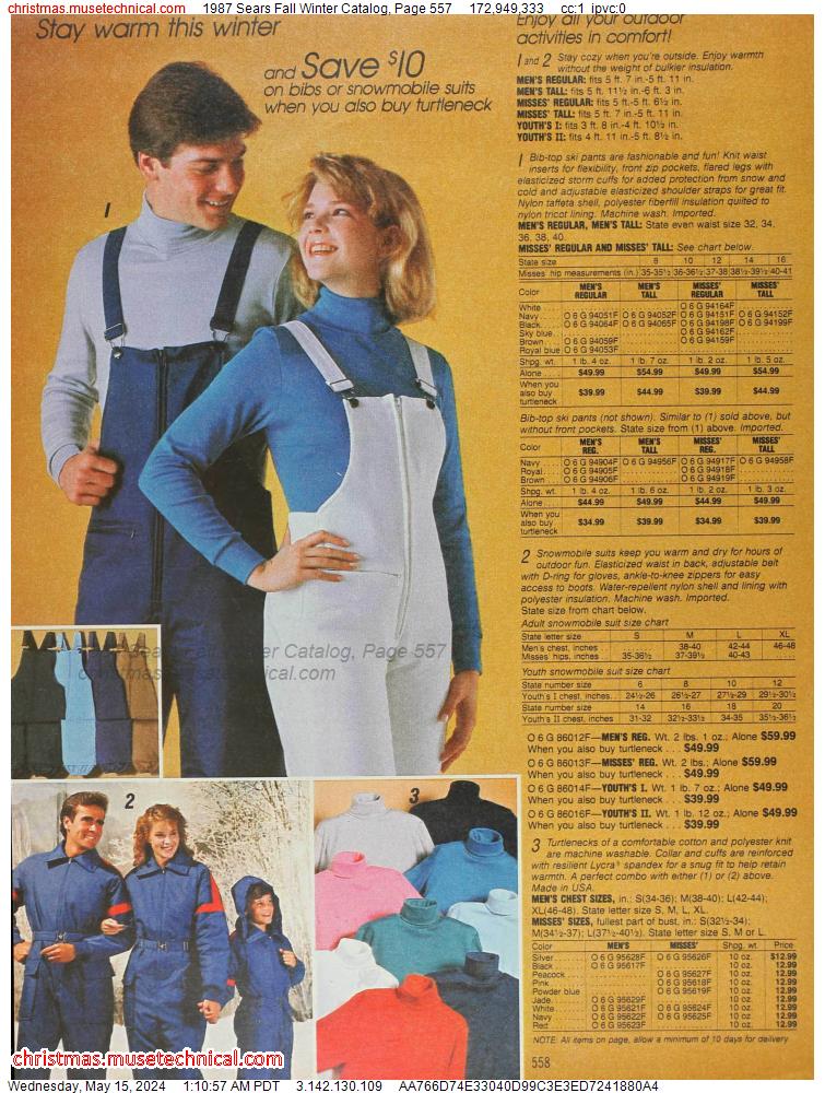 1987 Sears Fall Winter Catalog, Page 557