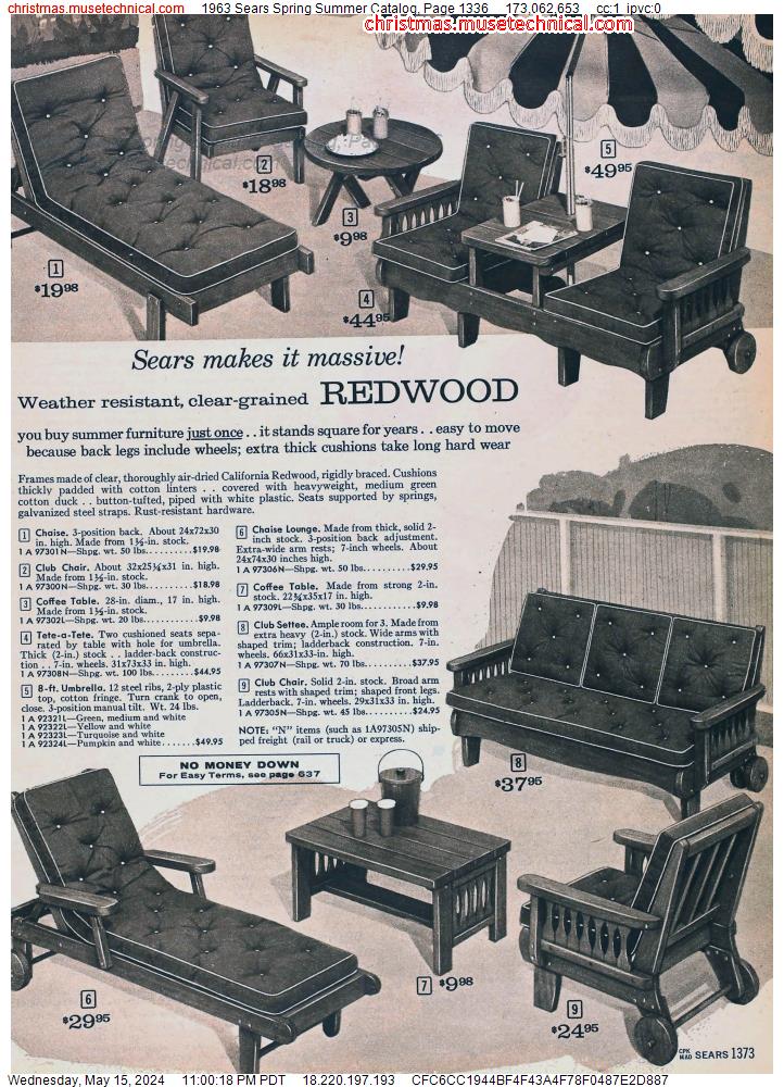 1963 Sears Spring Summer Catalog, Page 1336