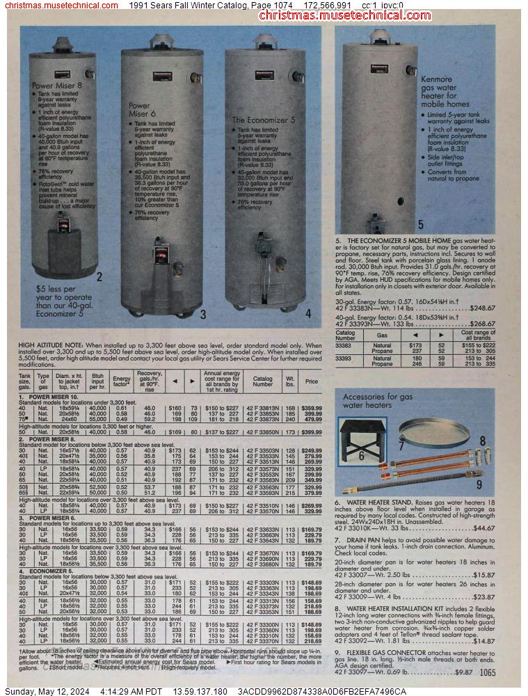 1991 Sears Fall Winter Catalog, Page 1074