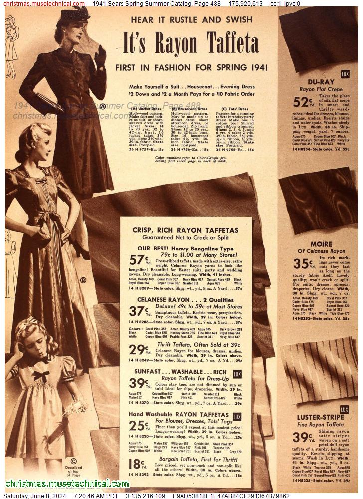 1941 Sears Spring Summer Catalog, Page 488