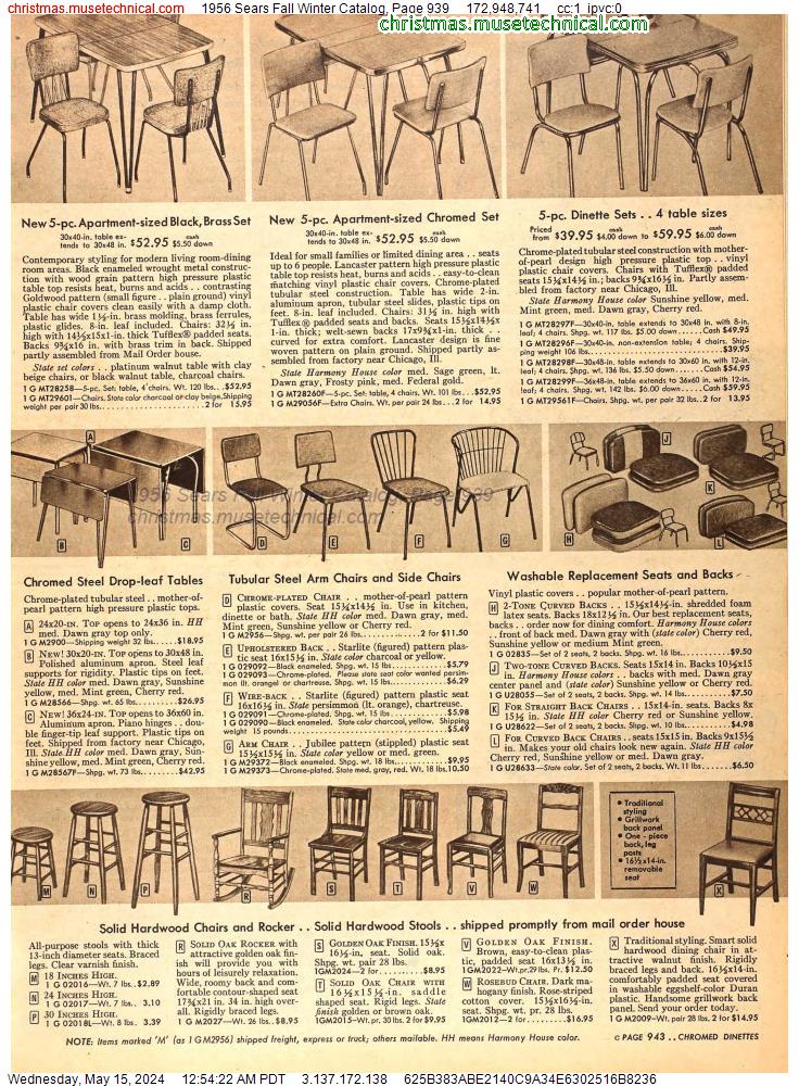 1956 Sears Fall Winter Catalog, Page 939