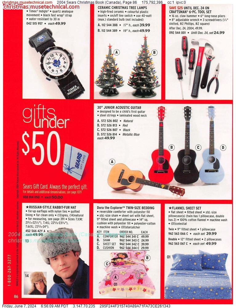2004 Sears Christmas Book (Canada), Page 86