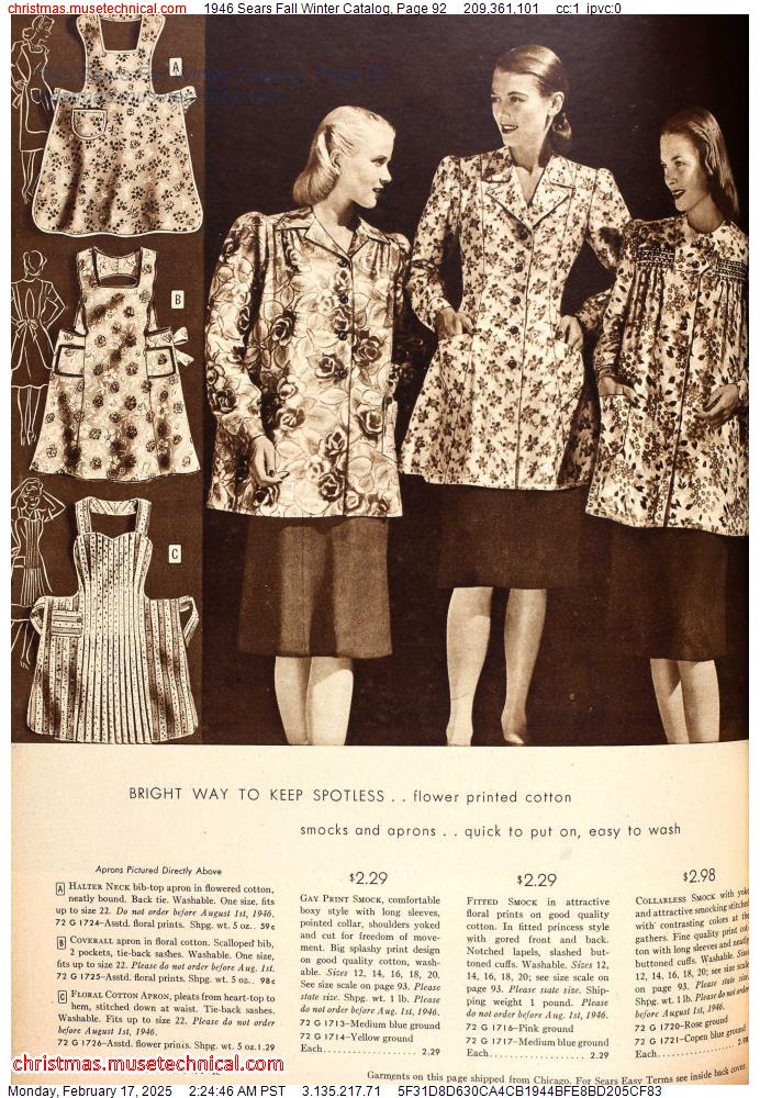 1946 Sears Fall Winter Catalog, Page 92