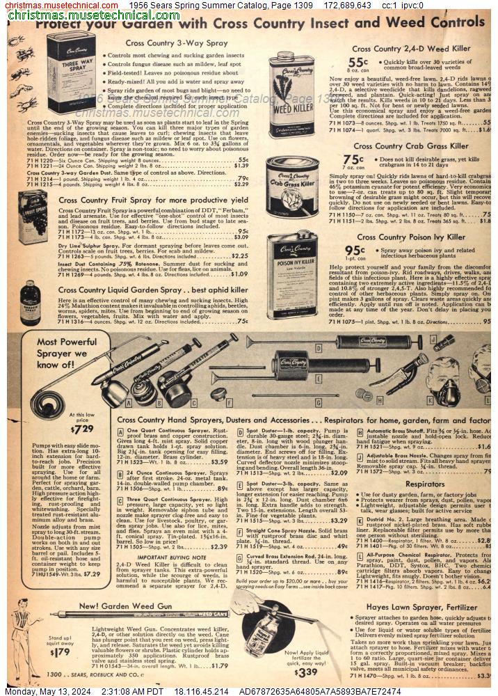 1956 Sears Spring Summer Catalog, Page 1309