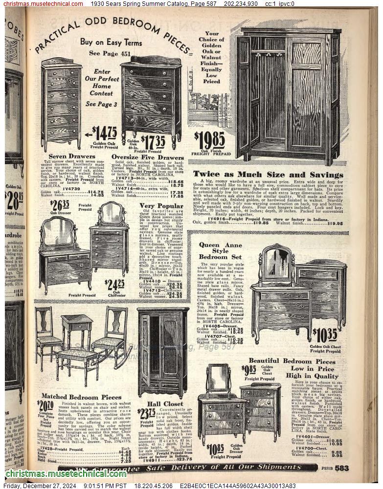 1930 Sears Spring Summer Catalog, Page 587