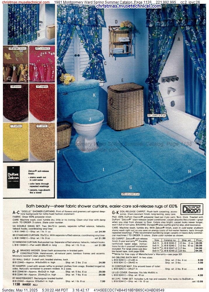 1981 Montgomery Ward Spring Summer Catalog, Page 1138