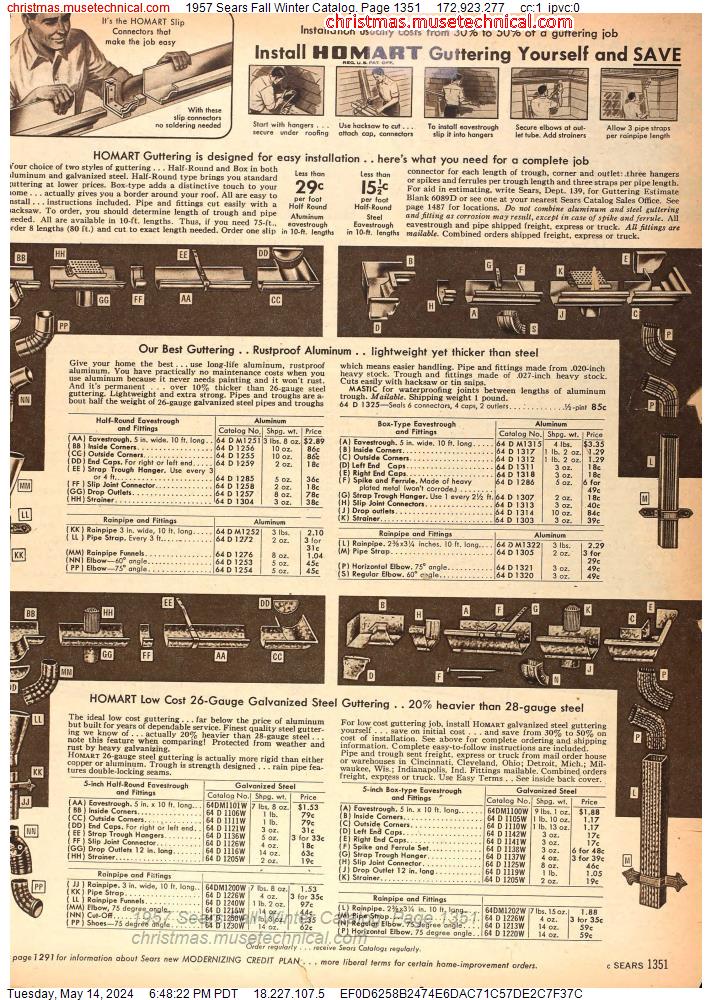 1957 Sears Fall Winter Catalog, Page 1351