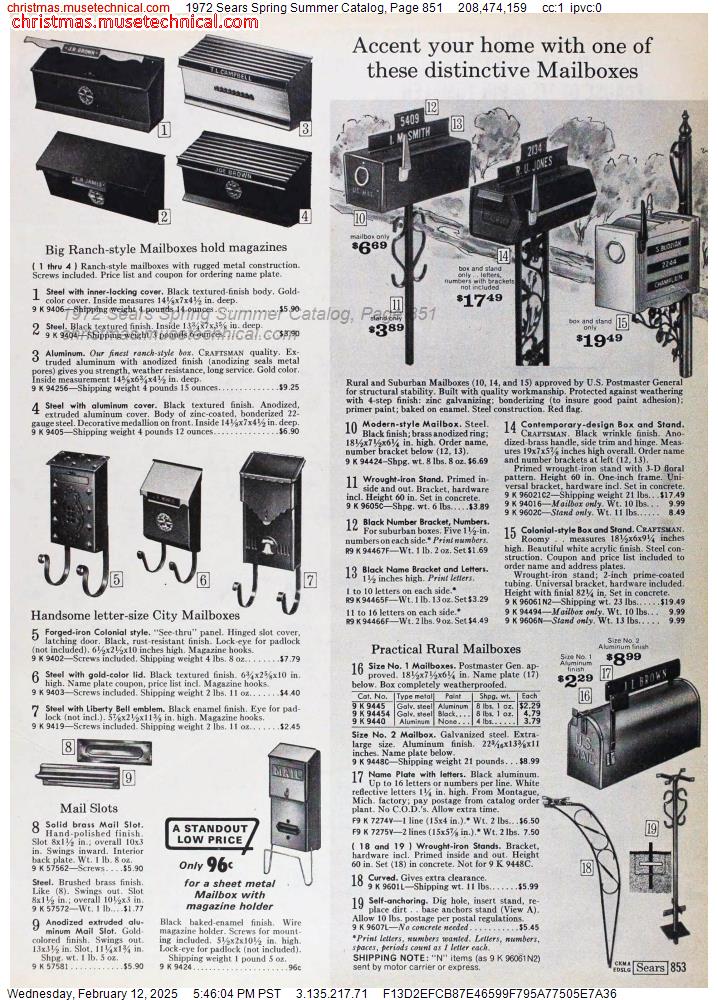 1972 Sears Spring Summer Catalog, Page 851