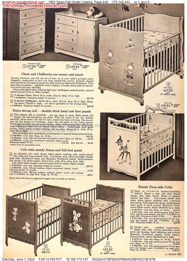 1961 Sears Fall Winter Catalog, Page 448