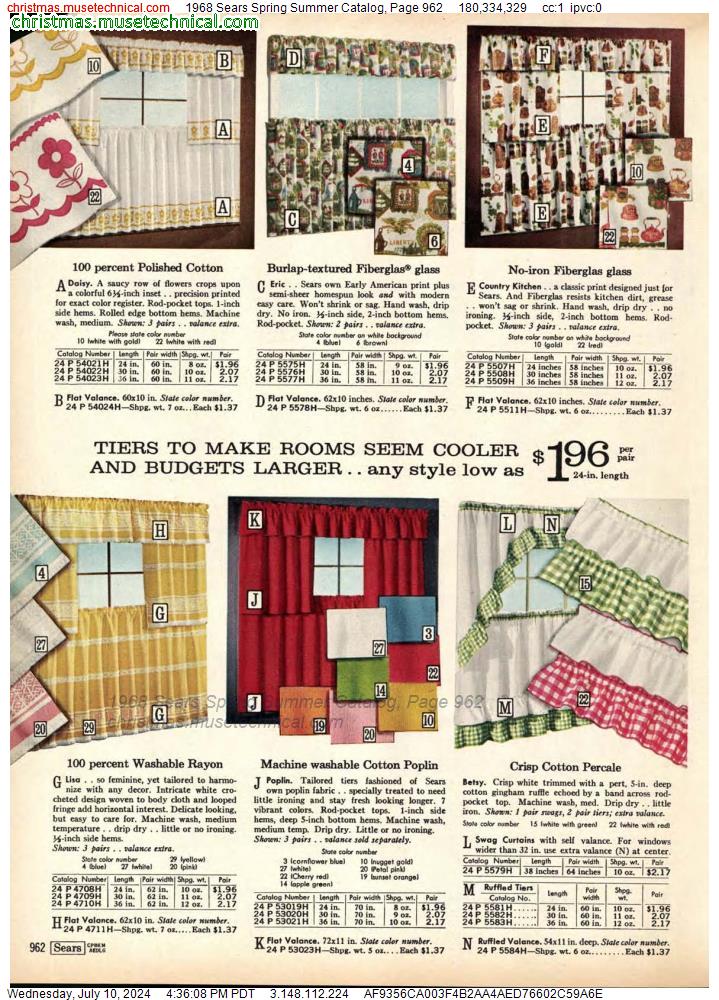 1968 Sears Spring Summer Catalog, Page 962
