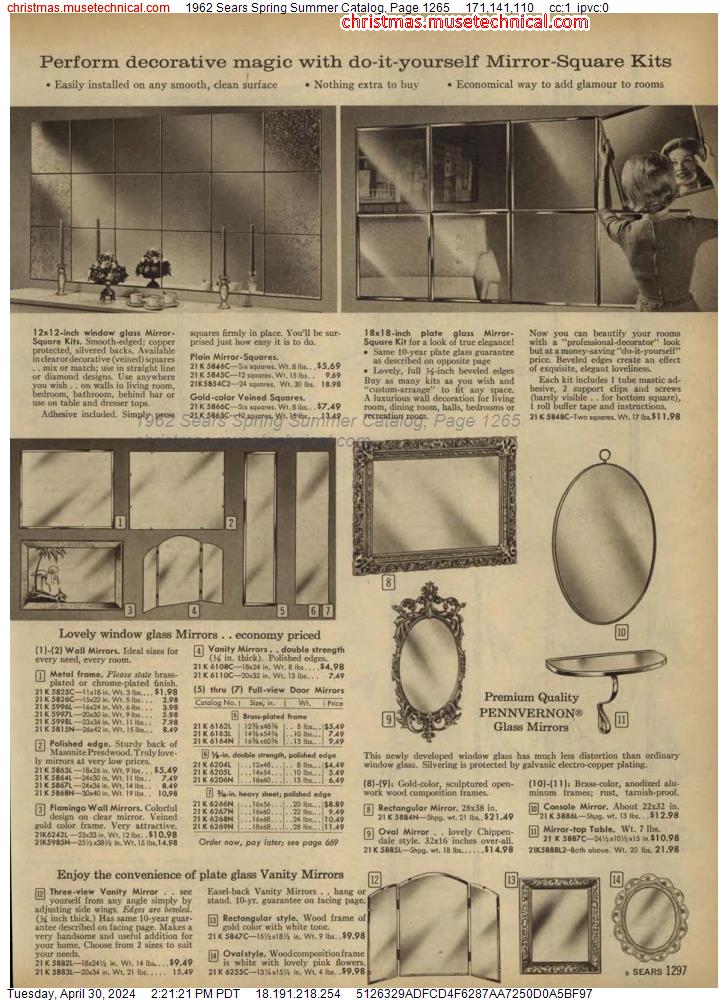 1962 Sears Spring Summer Catalog, Page 1265
