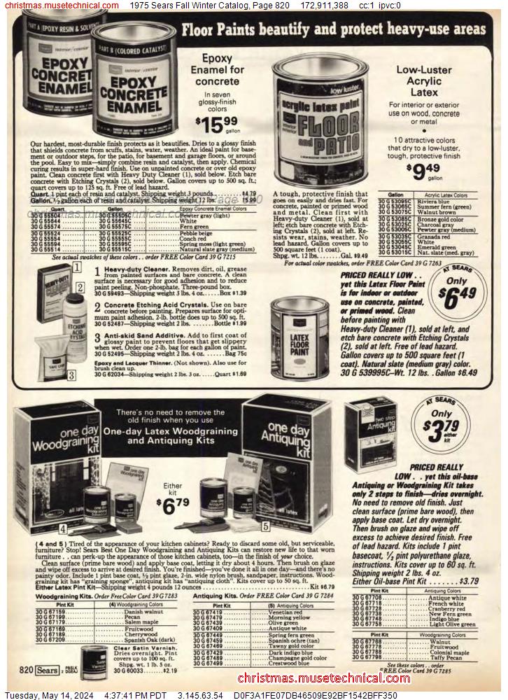 1975 Sears Fall Winter Catalog, Page 820