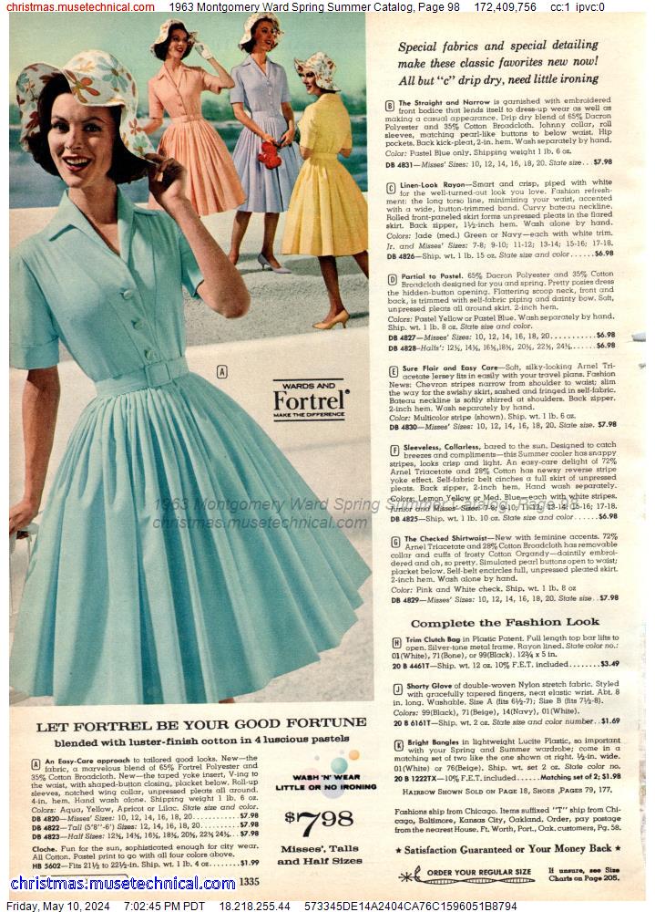 1963 Montgomery Ward Spring Summer Catalog, Page 98