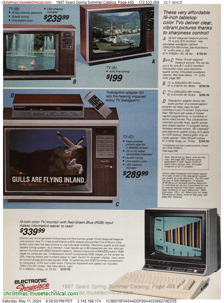 1987 Sears Spring Summer Catalog, Page 495