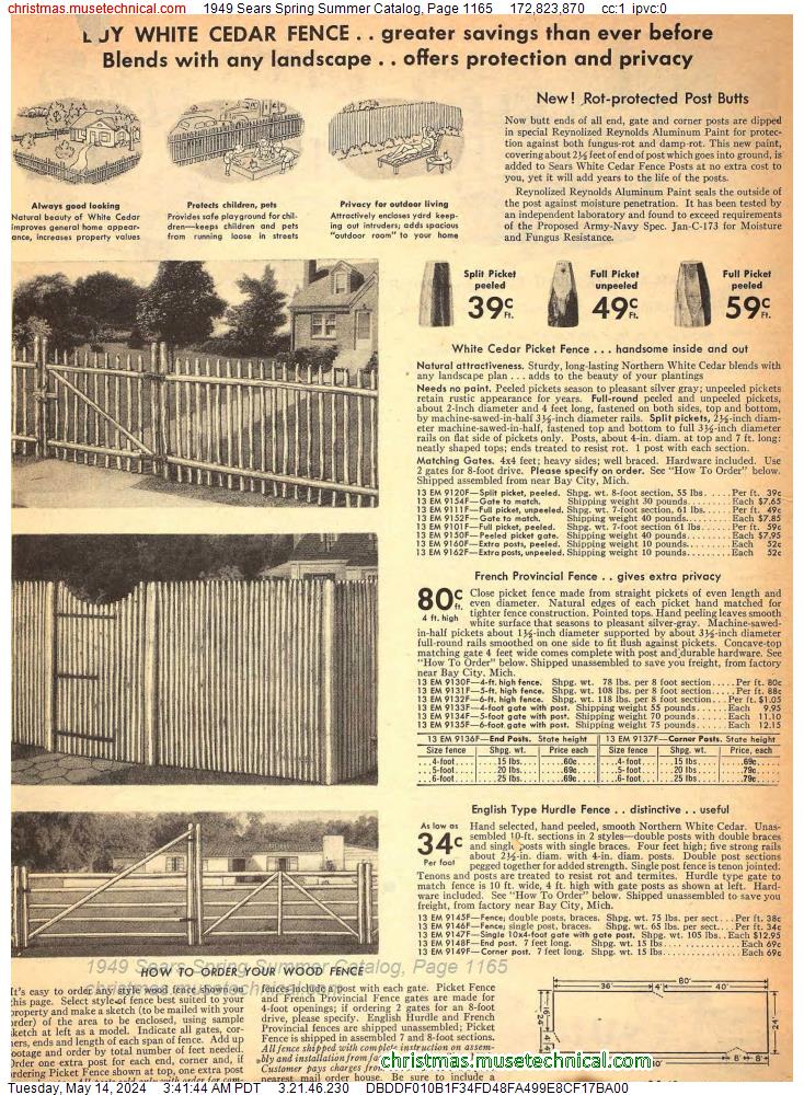 1949 Sears Spring Summer Catalog, Page 1165