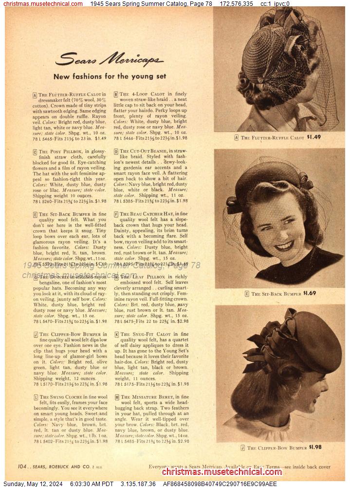 1945 Sears Spring Summer Catalog, Page 78