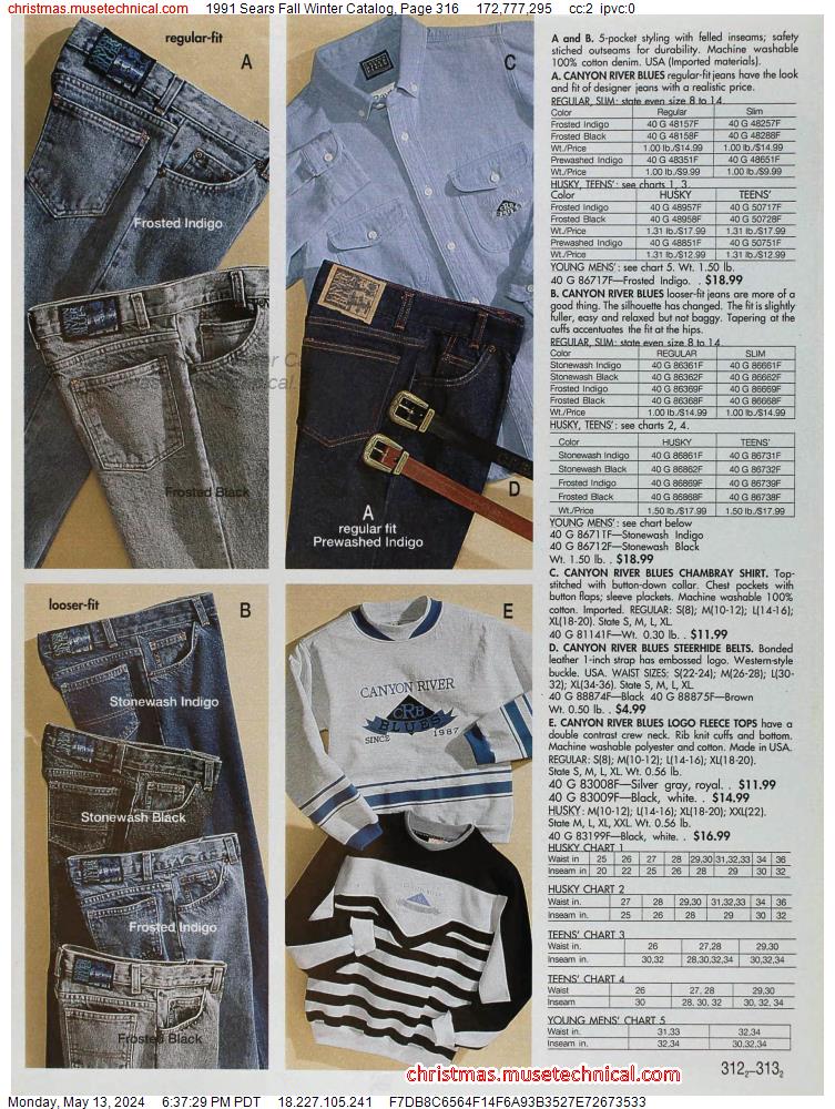 1991 Sears Fall Winter Catalog, Page 316