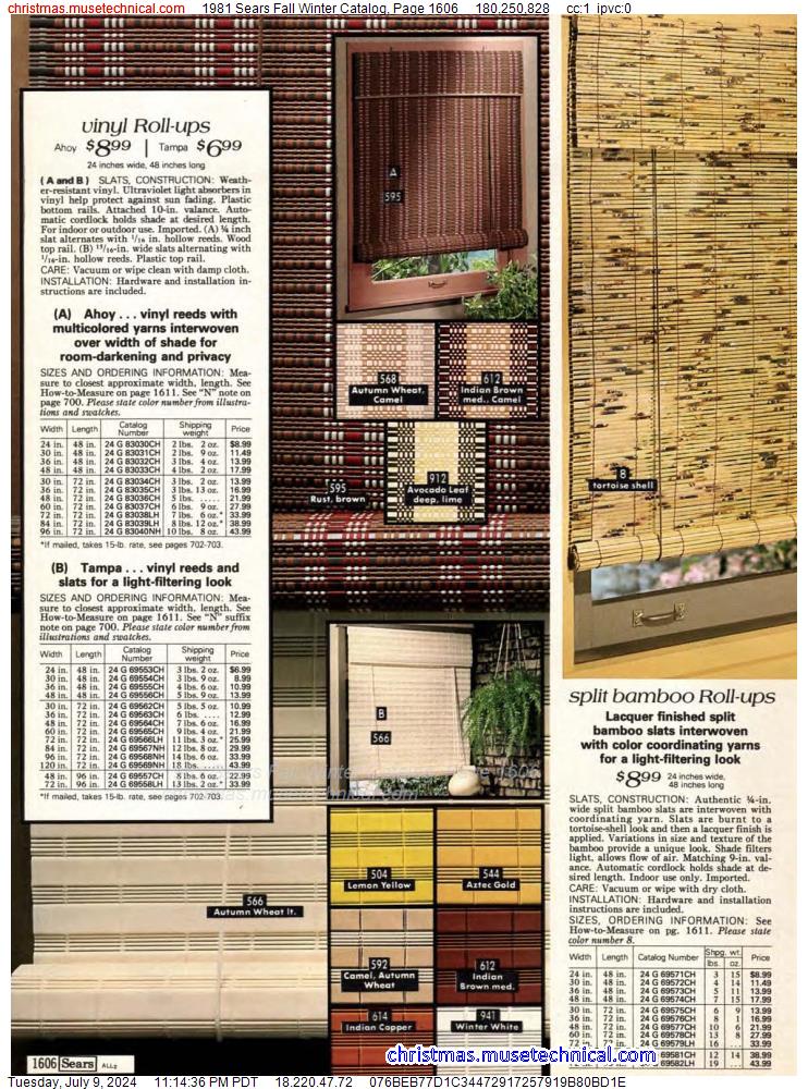 1981 Sears Fall Winter Catalog, Page 1606