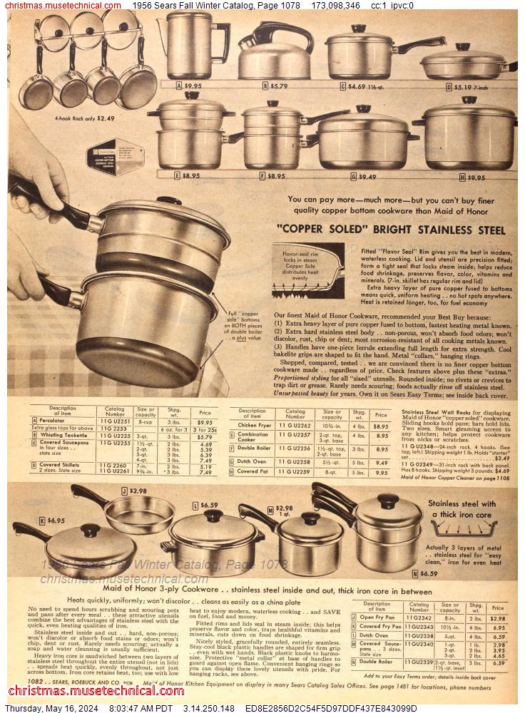 1956 Sears Fall Winter Catalog, Page 1078