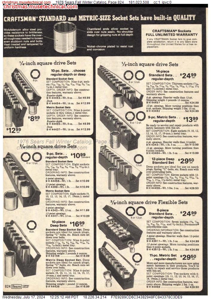 1976 Sears Fall Winter Catalog, Page 824