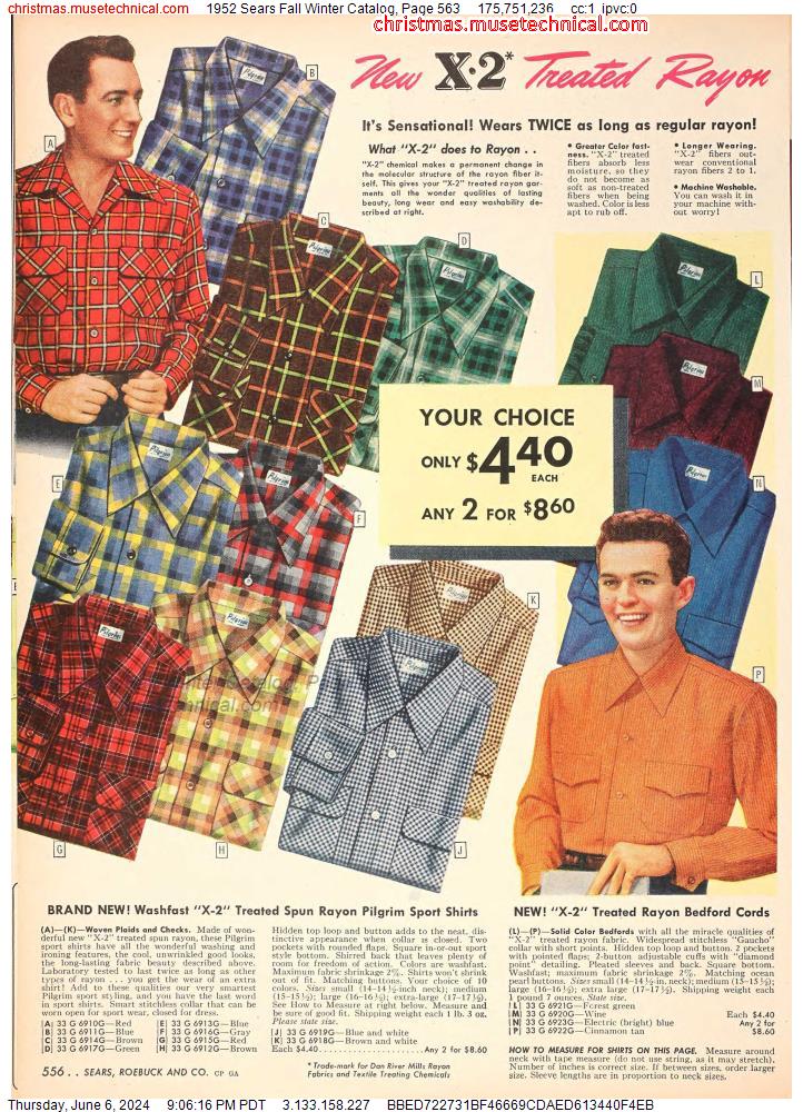 1952 Sears Fall Winter Catalog, Page 563