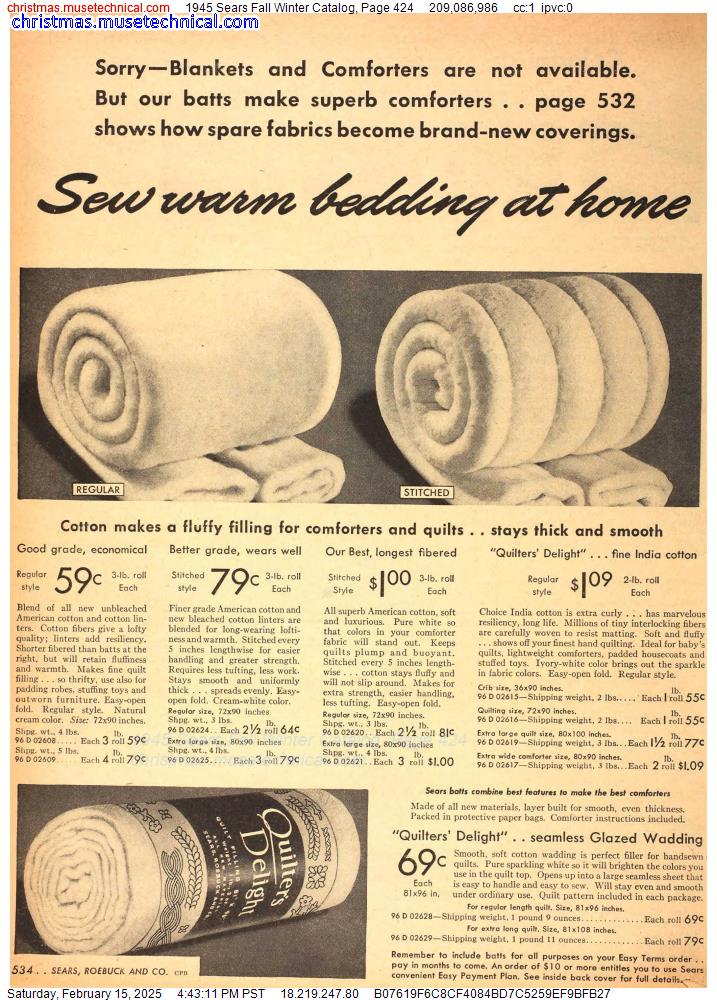 1945 Sears Fall Winter Catalog, Page 424