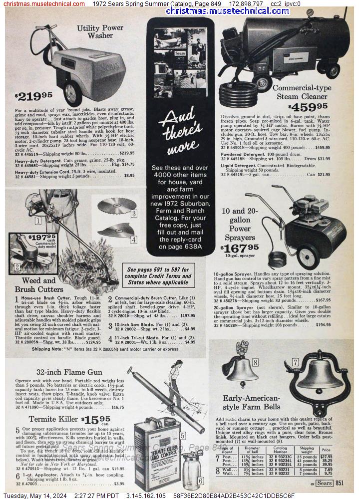 1972 Sears Spring Summer Catalog, Page 849