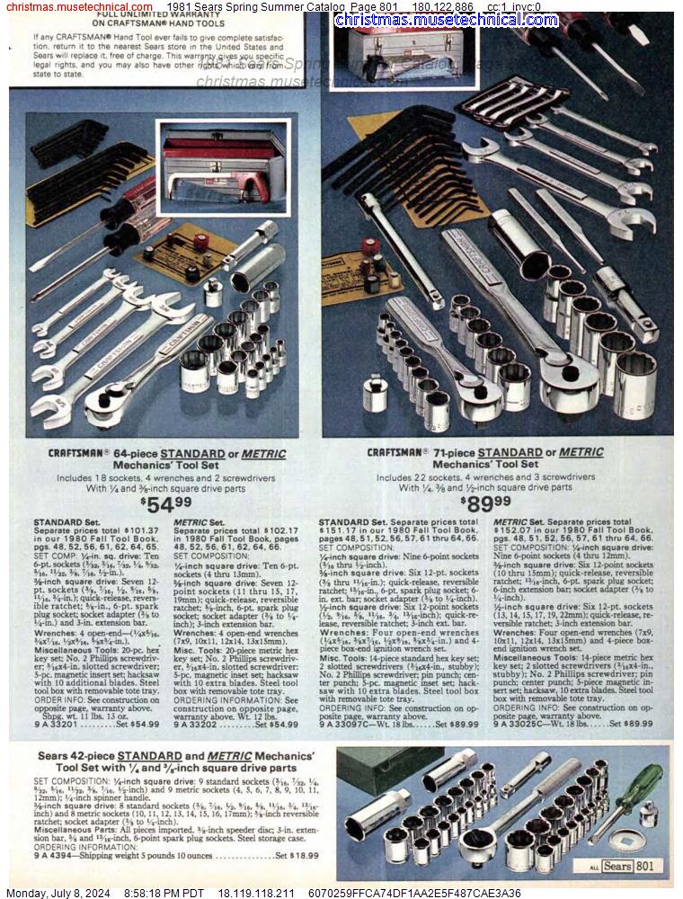 1981 Sears Spring Summer Catalog, Page 801