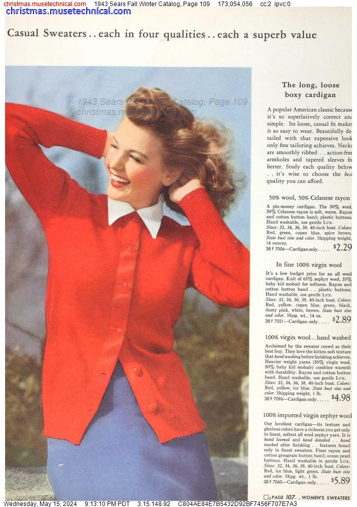 1943 Sears Fall Winter Catalog, Page 109