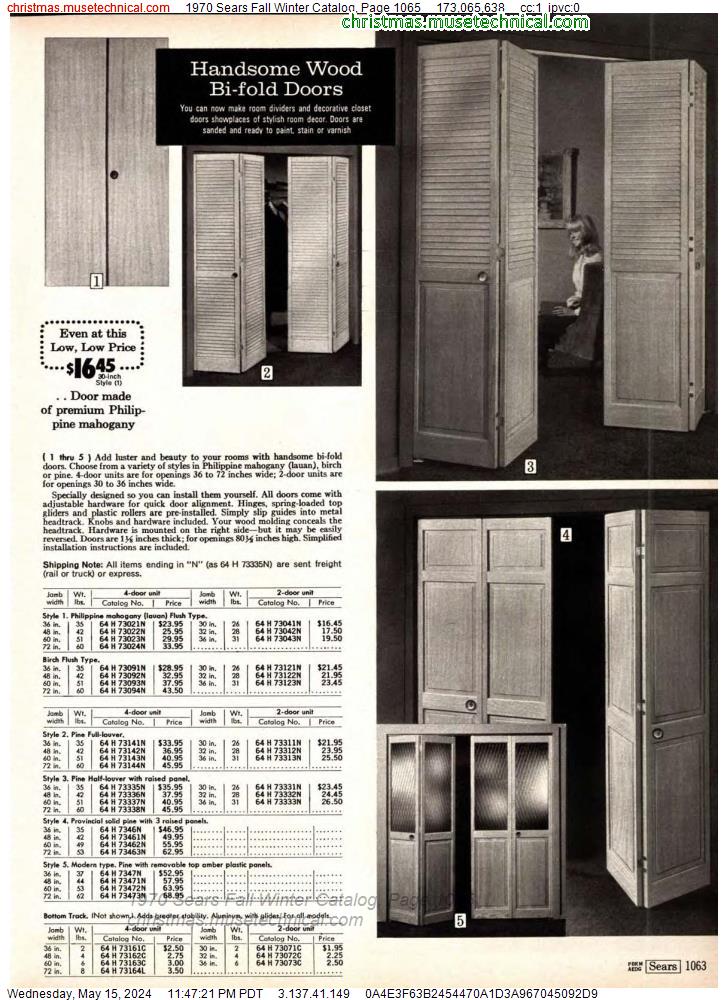 1970 Sears Fall Winter Catalog, Page 1065