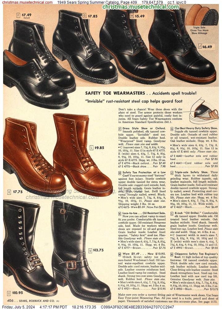 1949 Sears Spring Summer Catalog, Page 409