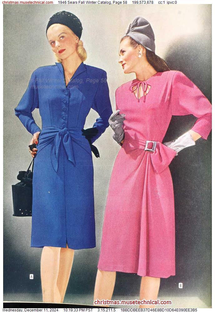 1946 Sears Fall Winter Catalog, Page 58