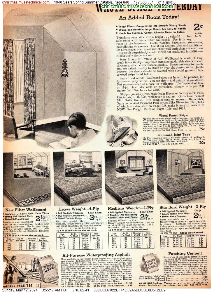 1940 Sears Spring Summer Catalog, Page 840