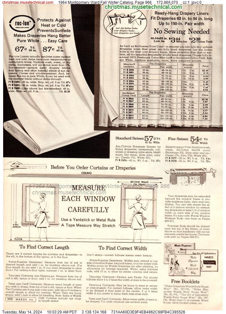 1964 Montgomery Ward Fall Winter Catalog, Page 966