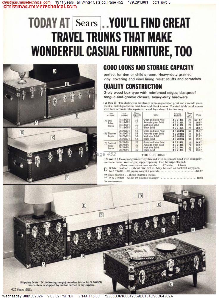 1971 Sears Fall Winter Catalog, Page 452