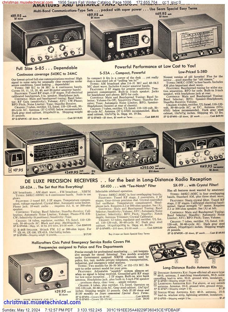 1956 Sears Fall Winter Catalog, Page 1006